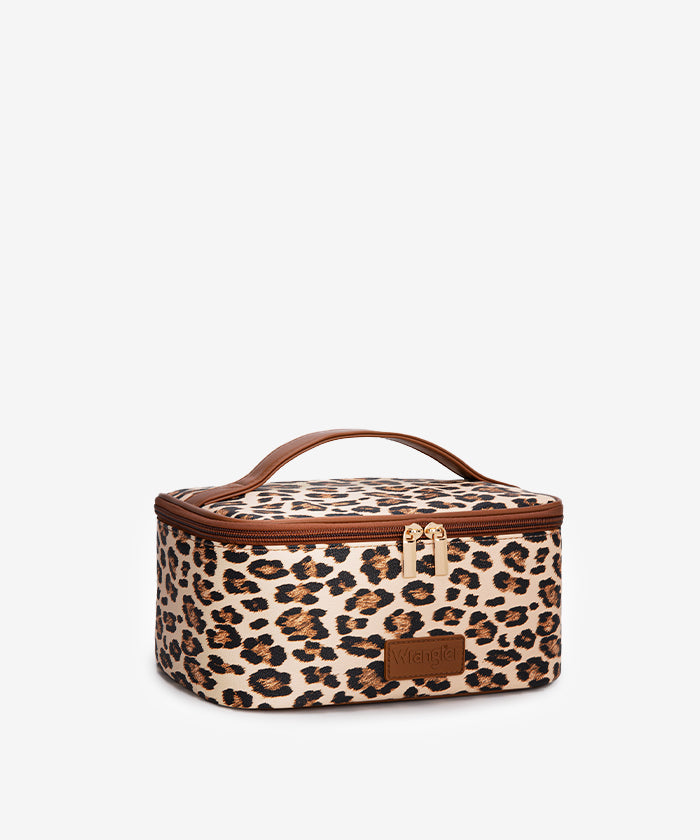 Wrangler Leopard PU Makeup Bag