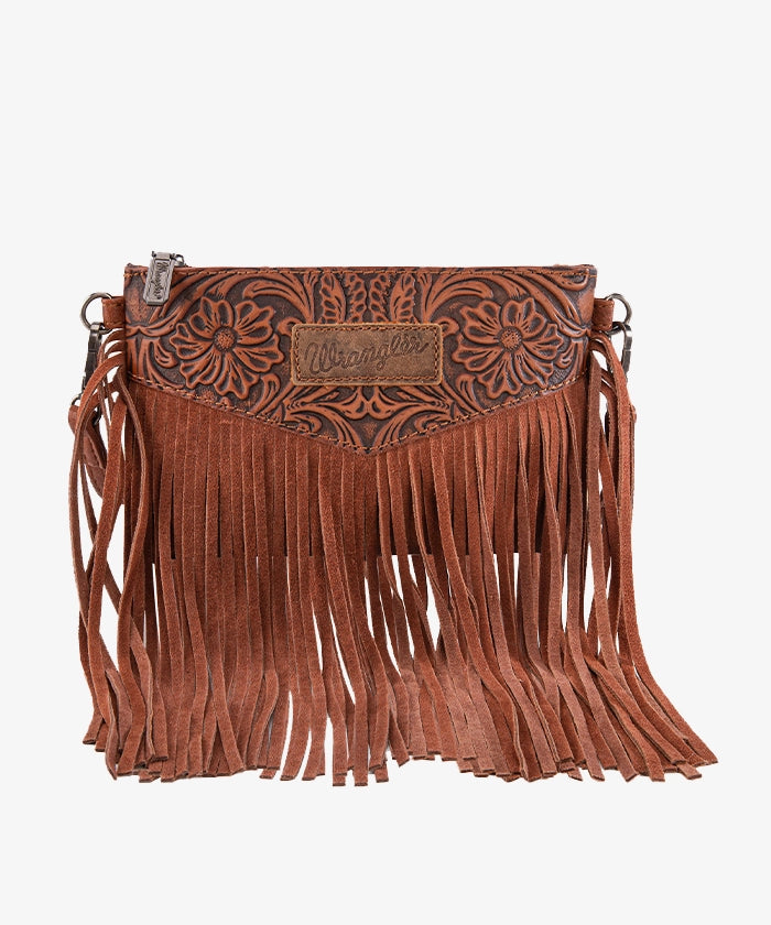 Wrangler Vintage Floral Western Fringe Crossbody Bag