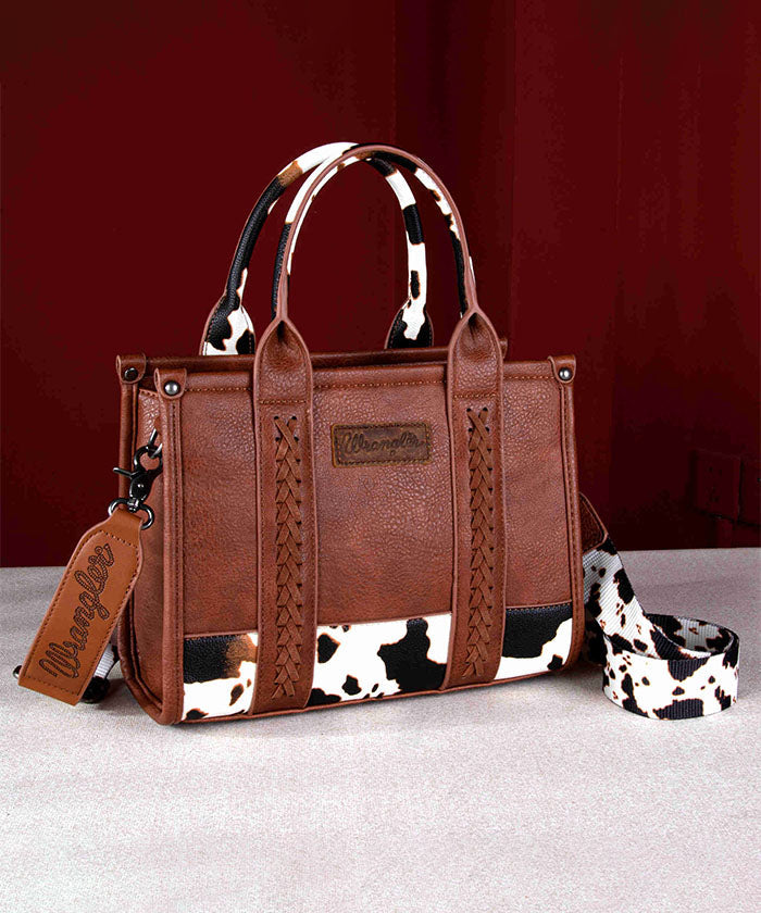 Wrangler Cow Print Crossbody Tote Bag