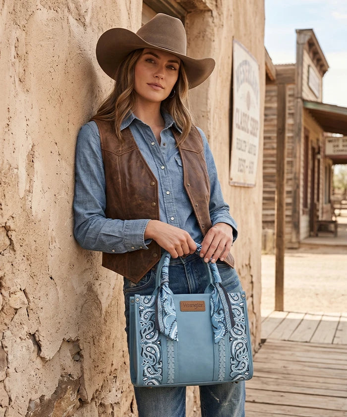 Wrangler Western Desert Paisley Tote Bag