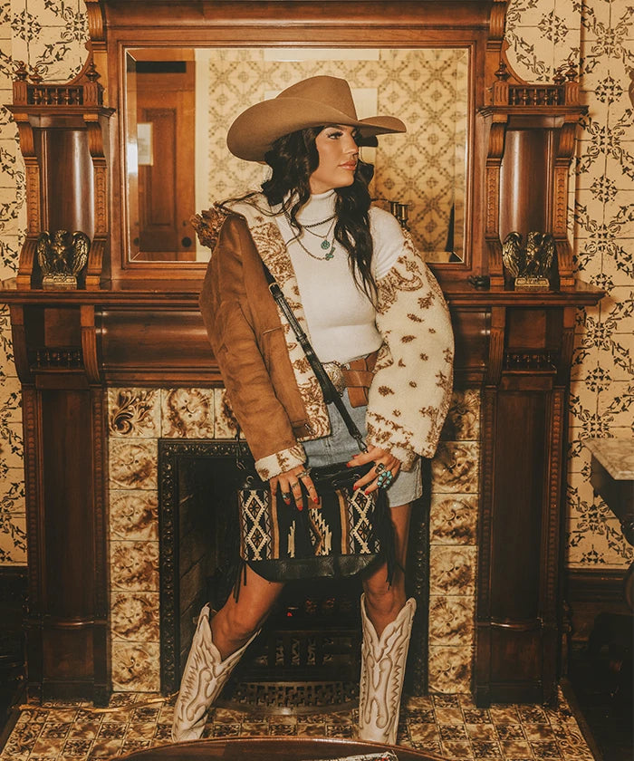 Wrangler Aztec Knitted Bucket Bag Collection