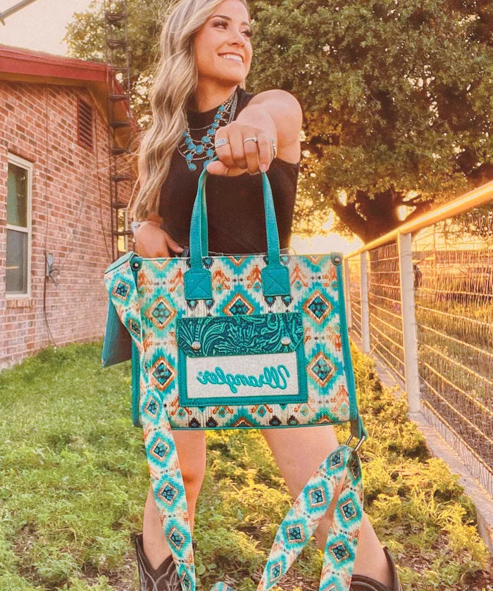Wrangler Aztec Concealed Carry Canvas Tote Bag Collection