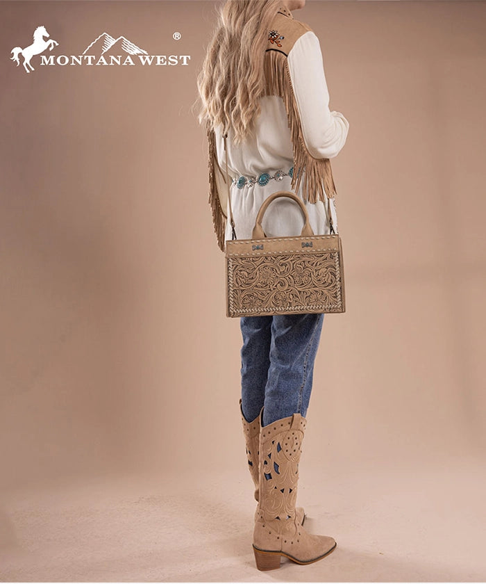 Montana West Floral Tooled Tote Bag Collection