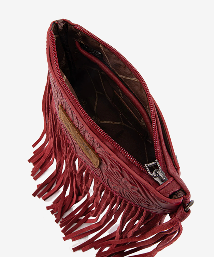 Wrangler Vintage Floral Western Fringe Crossbody Bag
