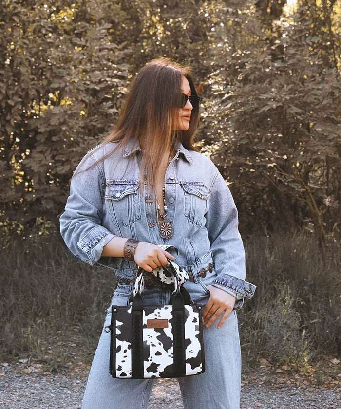 Wrangler Cow Print Concealed Crossbody Bag