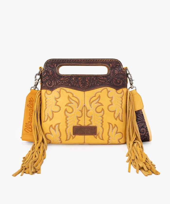 Wrangler Tooled Fringe Crossbody Bag