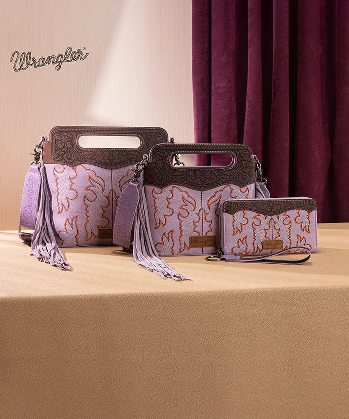Wrangler Tooled Fringe Crossbody Bag