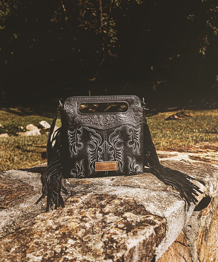 Wrangler Tooled Fringe Crossbody Bag